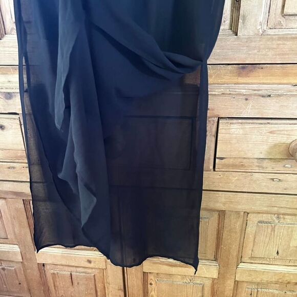 Leith XS Black Short Sleeve Layered Sheer‎ Tunic Blouse - Picture 6 of 9